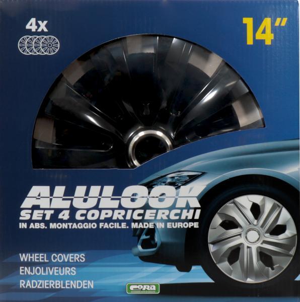 Set 4 copricerchi 14'' Alulook Delta Black - immagine 2