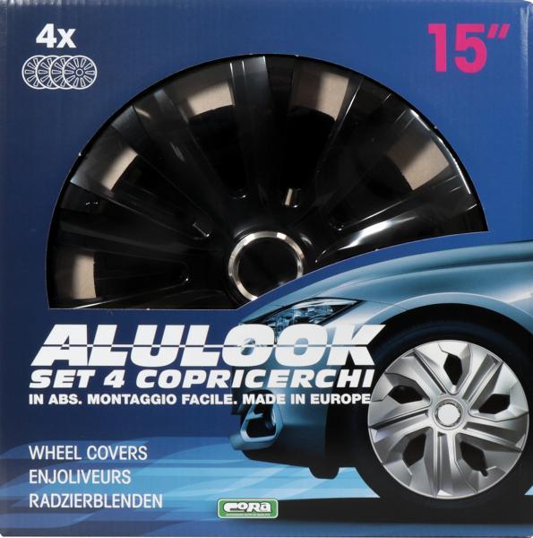 Set 4 copricerchi 15'' Alulook Delta Black - immagine 2