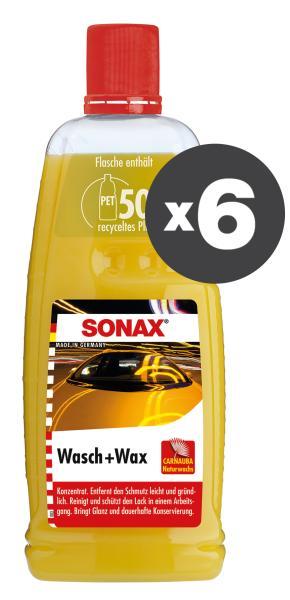 Conf. 6 pz Shampoo e cera per auto 1 L