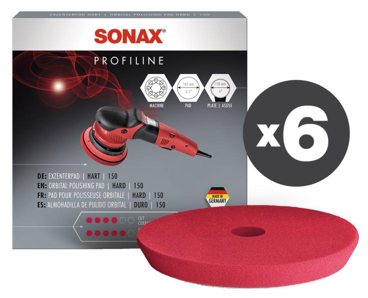 Conf. 6 pz Tampone in spugna dura per lucidatrice roto orbitale Ø 150 mm