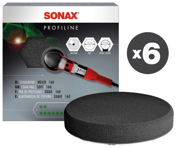 Conf. 6 pz Tampone in spugna soft per lucidatrice rotativa Ø 160 mm