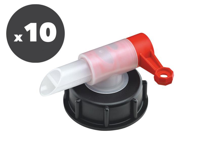 Conf. 10 pz tappo con rubinetto per taniche 10/25/60 L