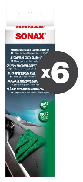 Conf. 6 pz Panno microfibra alta qualità per vetri e interni