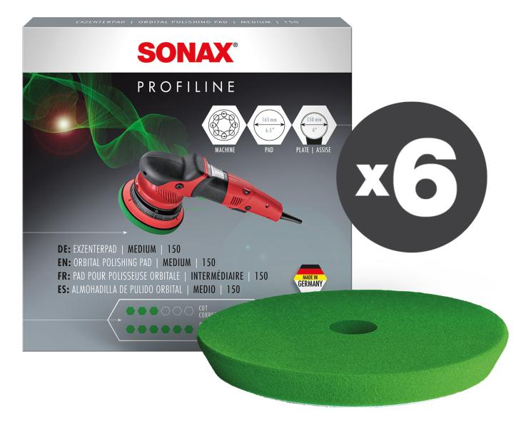 Conf. 6 pz Tampone in spugna media per lucidatrice roto orbitale Ø 150 mm