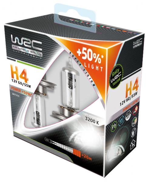 Coppia lampadine +50% LIGHT H4 55/60W