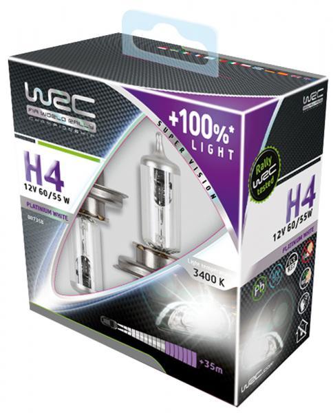 Coppia lampadine Platinum White +100% H4 60/55W