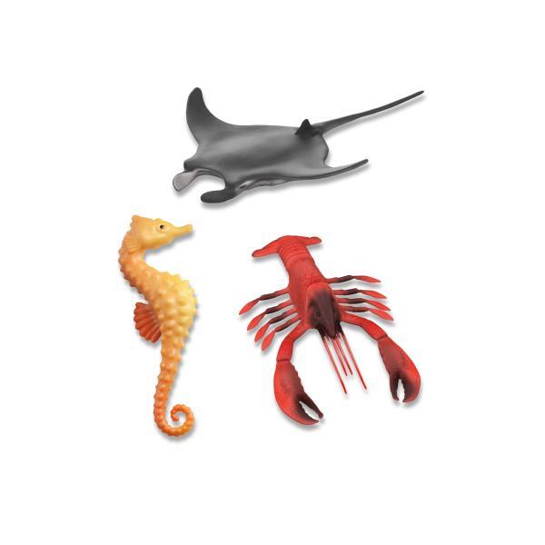 Cartone 6 set Tropical 3 animali marini da bagnetto 21 cm