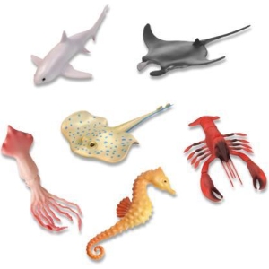 Cartone 6 set Mix 5 animali marini da bagnetto 14 cm