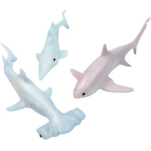 Cartone 6 set Shark 3 animali marini da bagnetto 21 cm