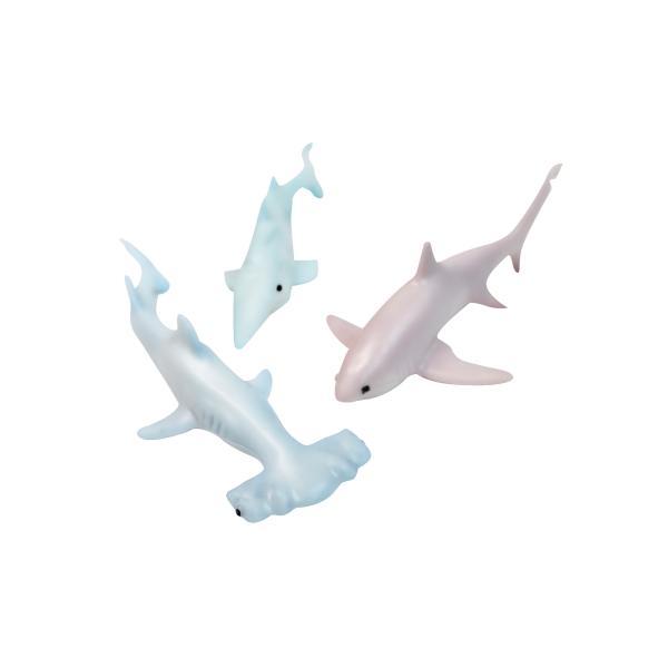 Cartone 6 set Shark 3 animali marini da bagnetto 21 cm