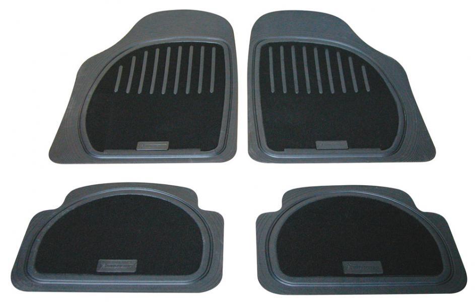 Set 4 tappeti universali in gomma sintentica/moquette