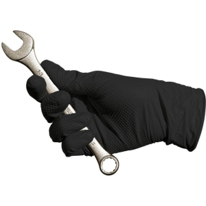 Box 50 guanti Diamond Grip nitrile nero taglia M