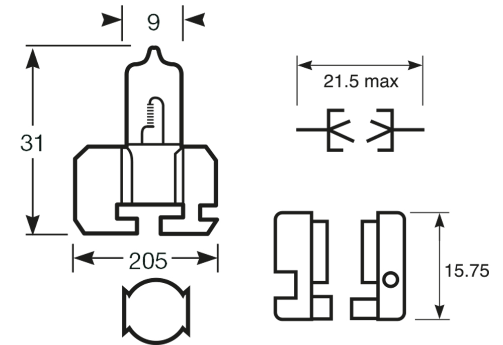 Lampadina alogena 12V 55W H2 - immagine 2