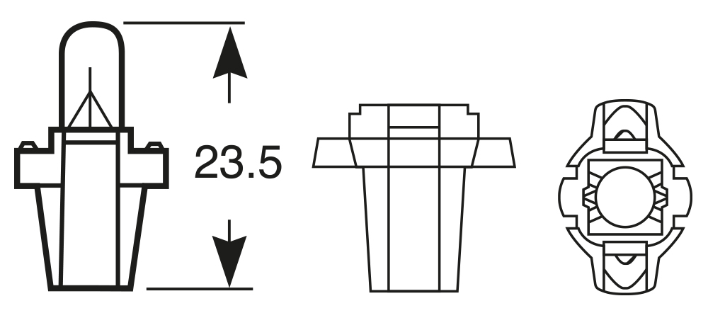 Lampadina 24V 1.2W zoccolo grigio - immagine 2