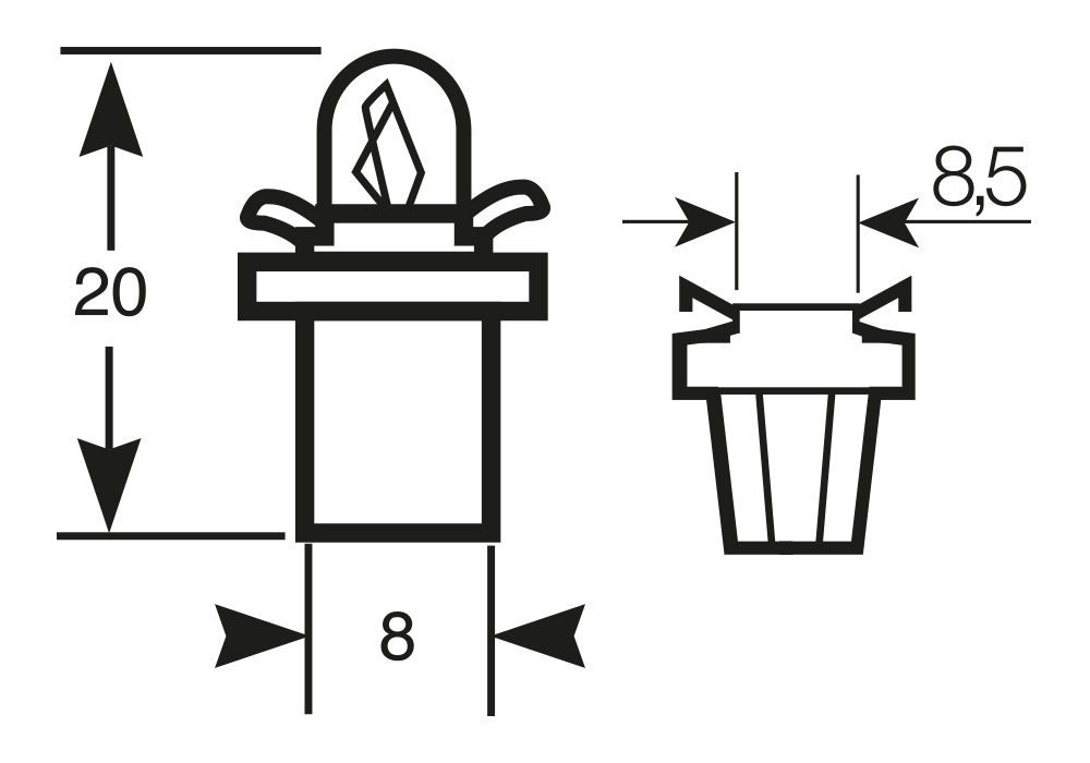 Lampadina 12V 2W zoccolo verde - immagine 2