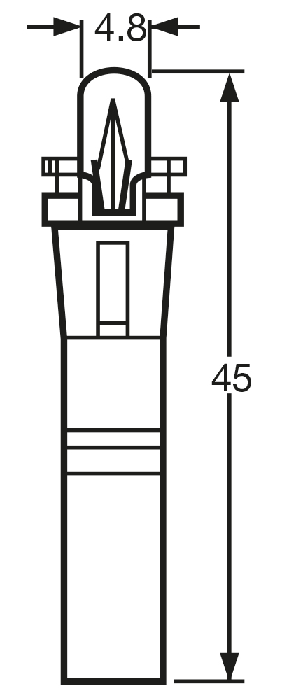 Lampadina 12V 1.2W zoccolo nero - immagine 2