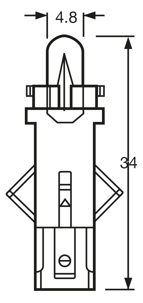 Lampadina 12V 1.2W zoccolo nero - immagine 2