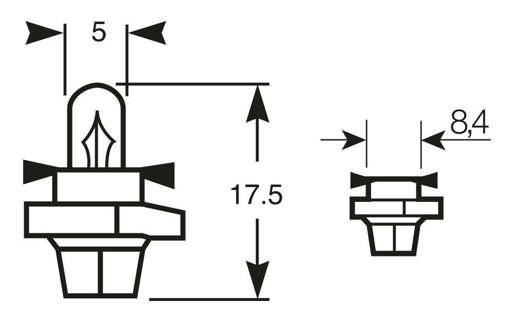 Lampadina 12V 2W zoccolo verde - immagine 2