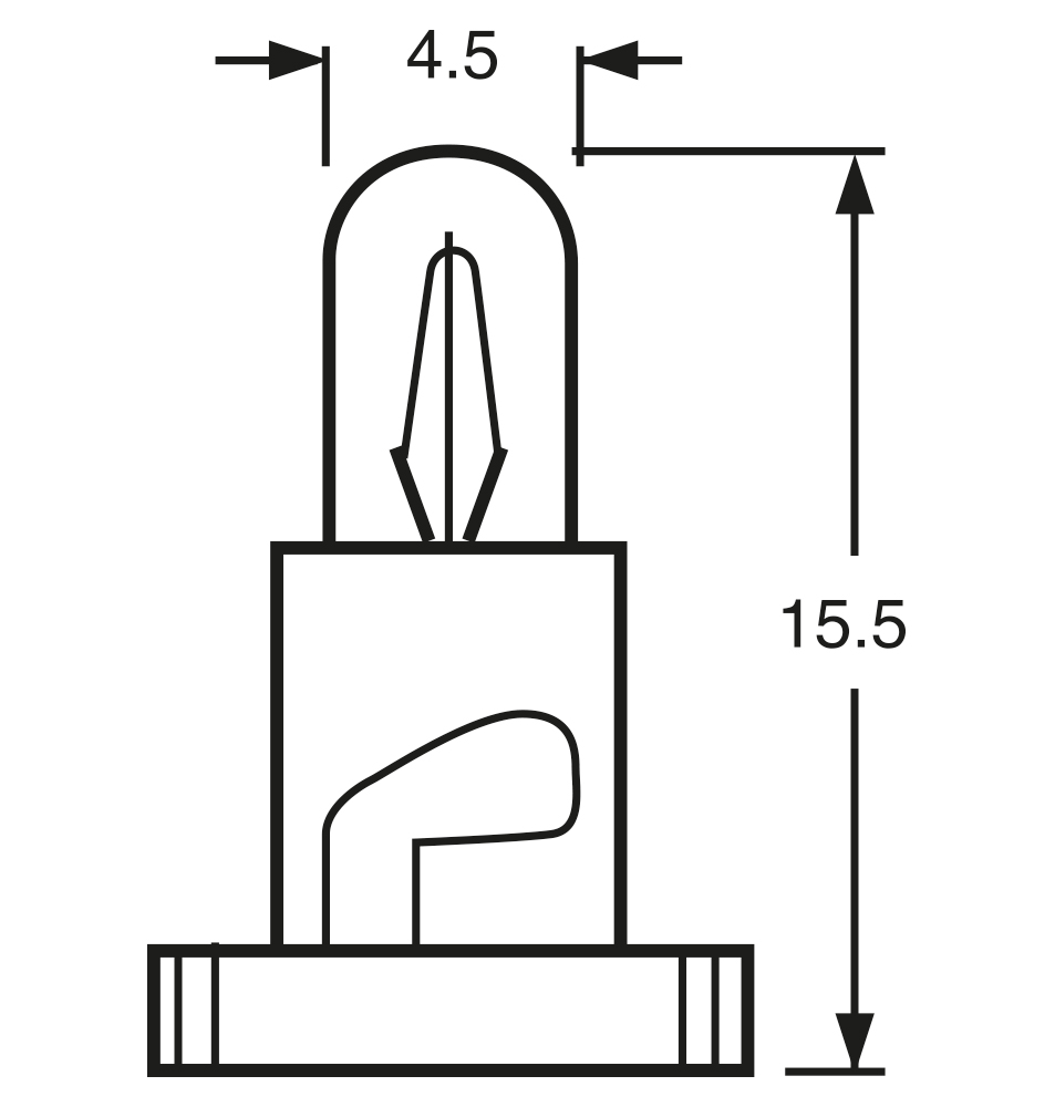 Lampadina 14V 1.4W zoccolo nero - immagine 2