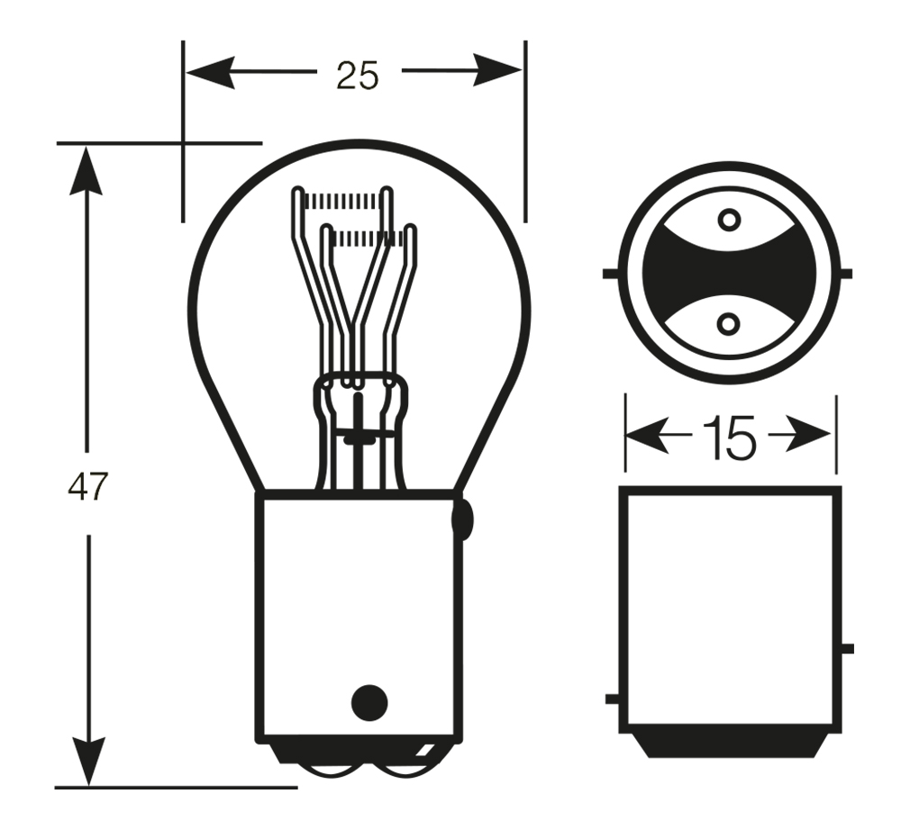 Lampadina 12V 21/5W P21/4W - immagine 2