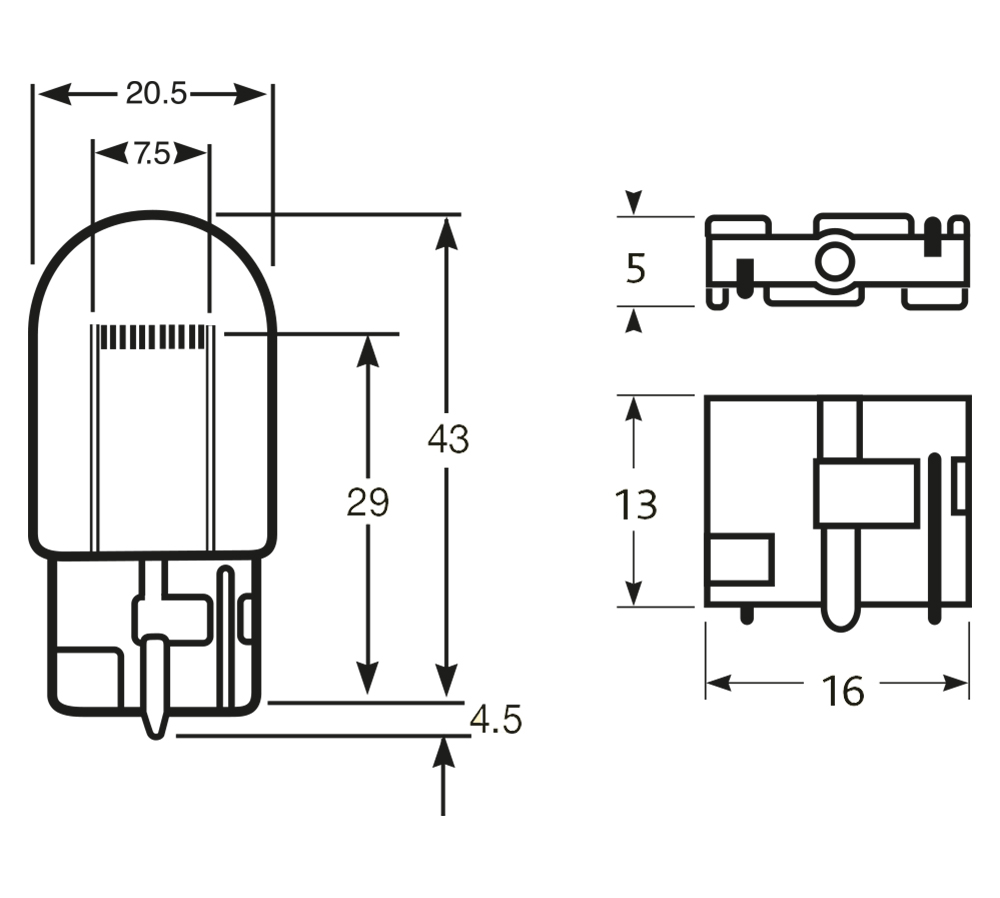 Lampadina 12V 21W WY21W gialla - immagine 2