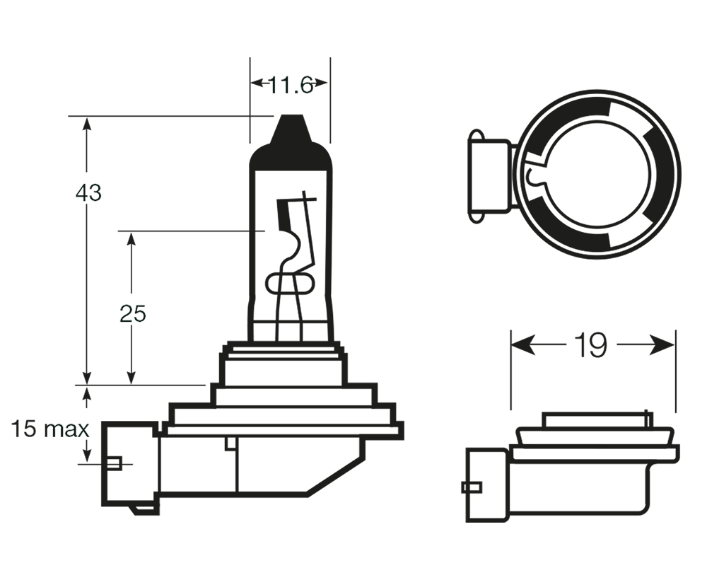 Lampadina alogena 12V 35W H8 - immagine 2
