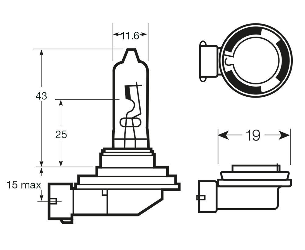 Lampadina alogena 12V 65W H9 - immagine 2