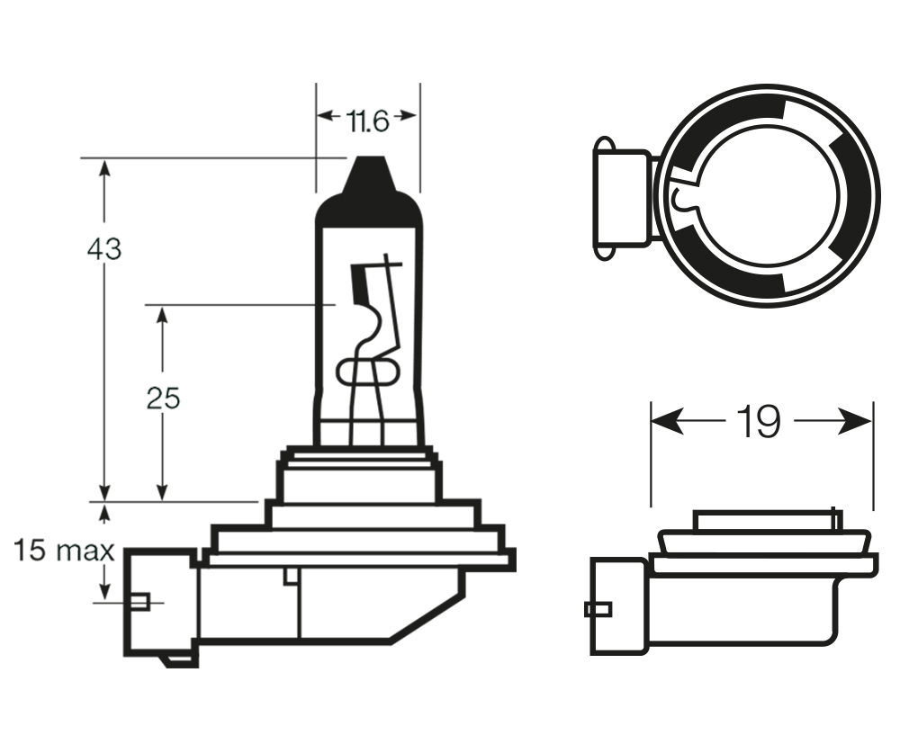 Lampadina alogena 12V 55W H11 - immagine 2