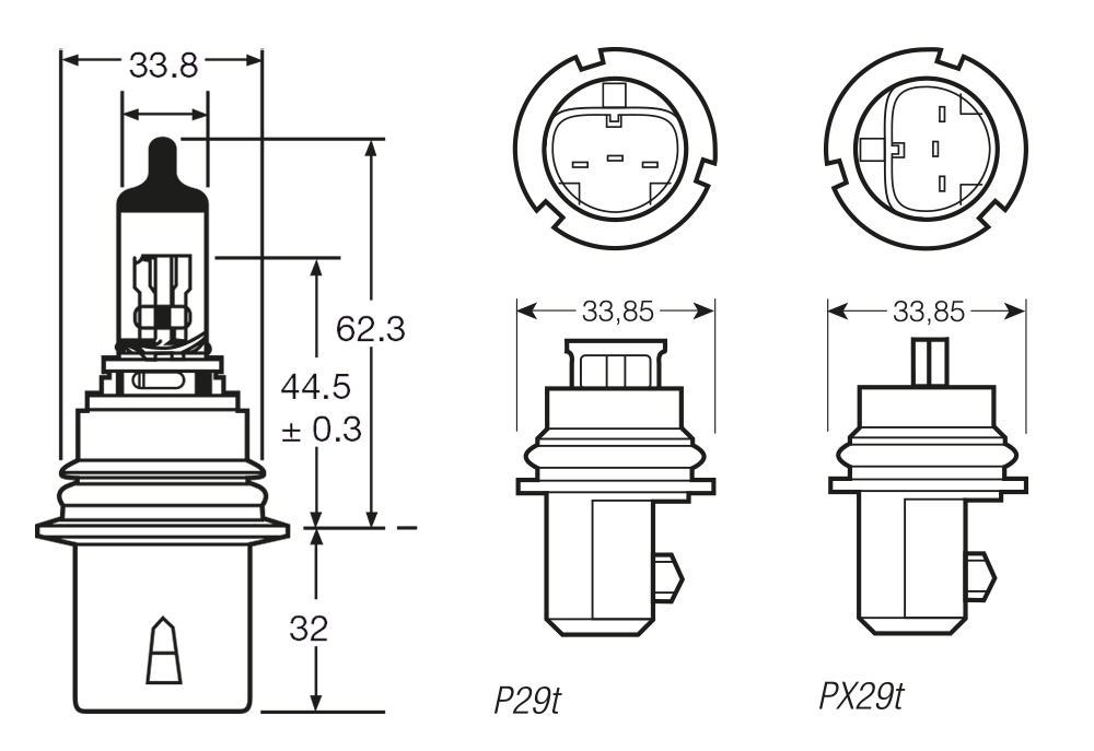 Lampadina importazione 12V 65/45W HB1 - immagine 2