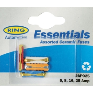 Fusibili ceramici 4 pz (5, 8, 16, 25 A)