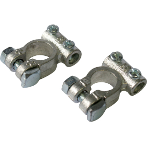 Terminale batteria doppia vite ottone polo negativo cavo 40-60 mm blister