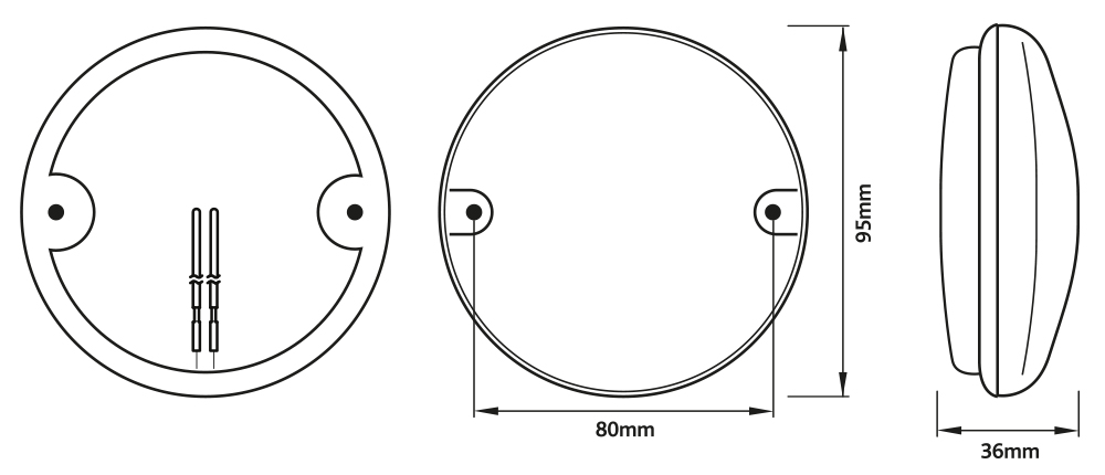 Fanale a led 12-24V 95 mm stop e posizione trasparente - immagine 2