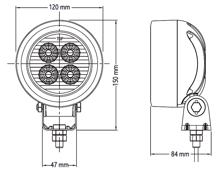 Faro da lavoro rotondo a led 12-48V - immagine 2
