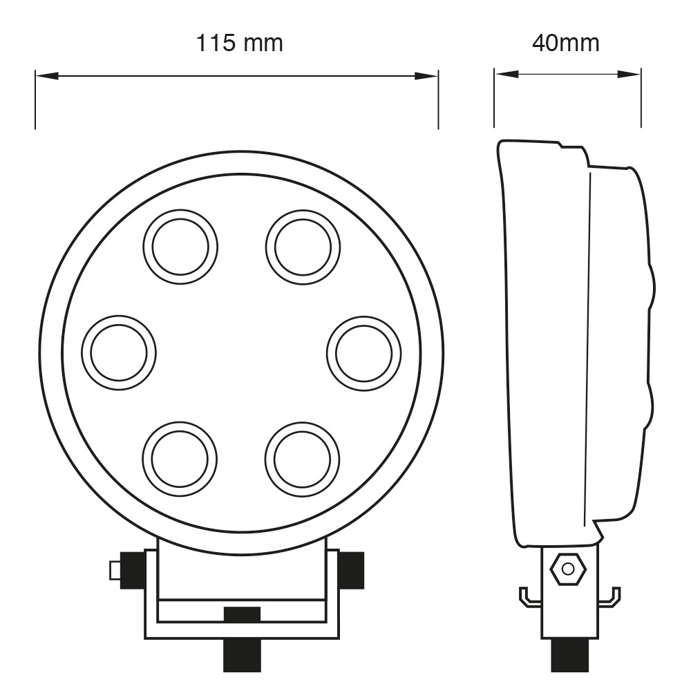 Faro da lavoro a led 9-32V tondo - immagine 2