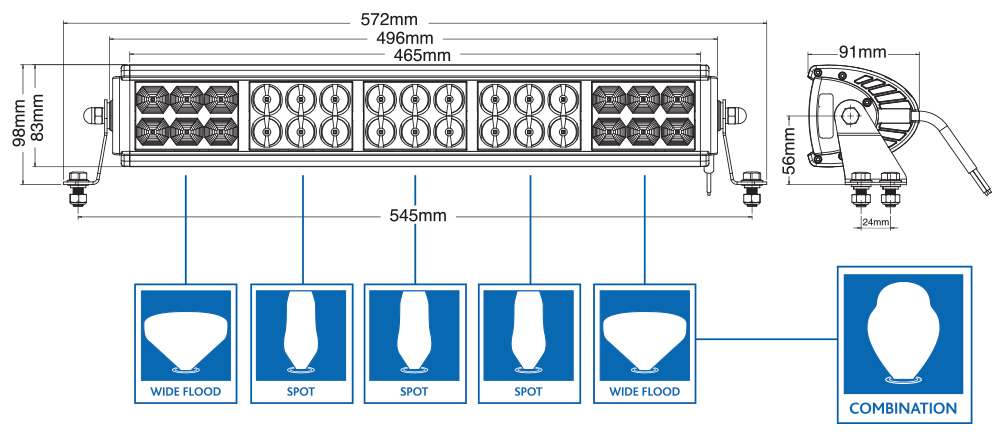 Barra di luce con 30 led 12-24V - immagine 2