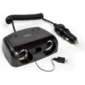 Doppia presa accendisigari con presa micro USB e tester batteria
