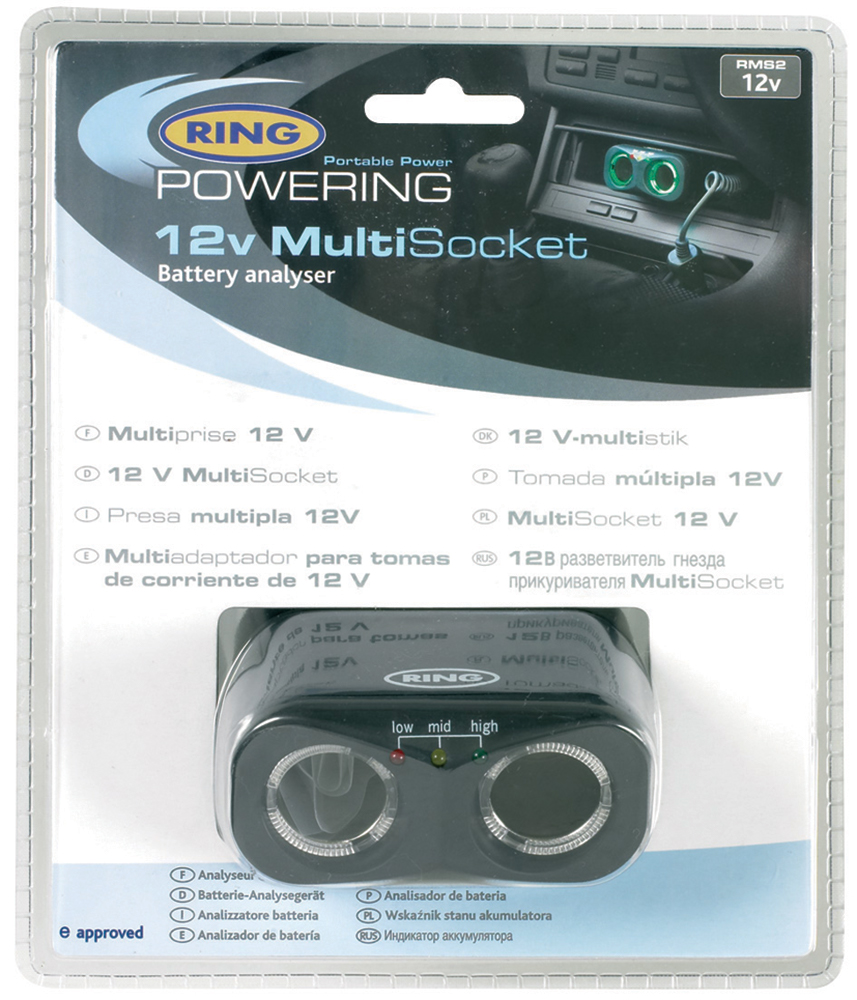 Doppia presa accendisigari 12V 8A con tester batteria - immagine 2