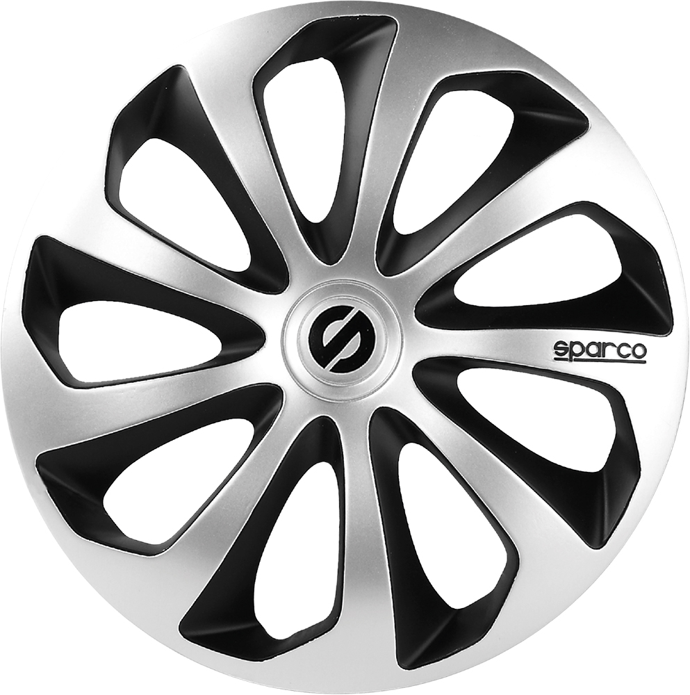 Set 4 copricerchi Sicilia silver/nero 13''