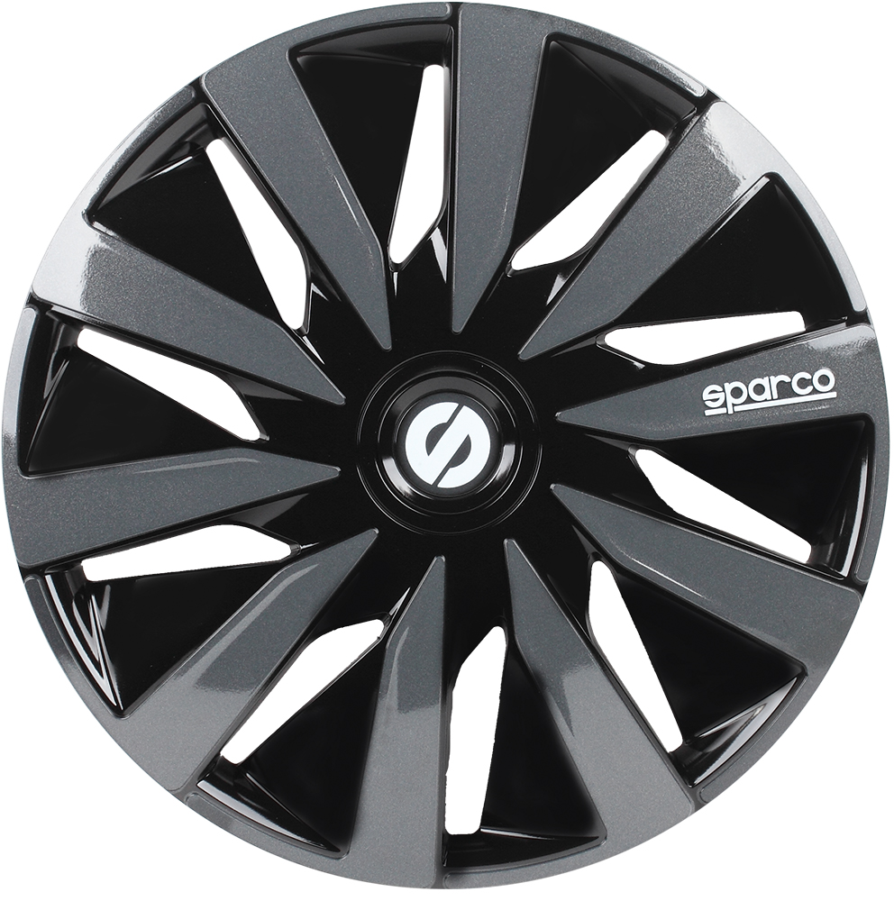 Set 4 copricerchi Lazio nero/grigio 14''