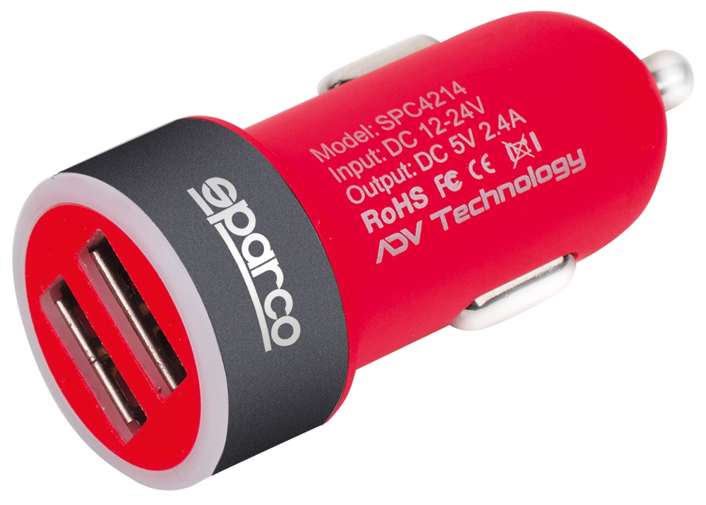 Caricabatterie con doppia uscita USB 5V 2.4A