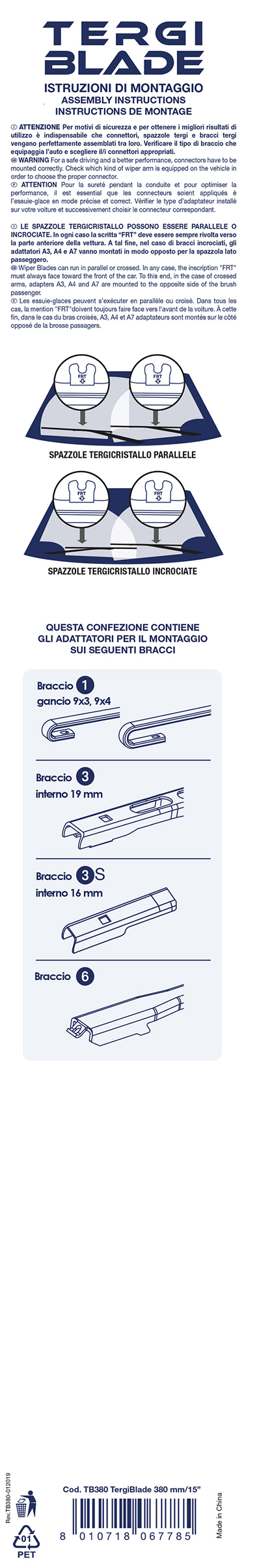 Spazzola tergicristallo Tergiblade 380 mm - immagine 3
