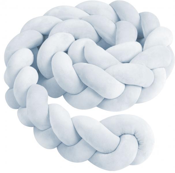 Treccia paracolpi per culla e lettino azzurro ghiaccio