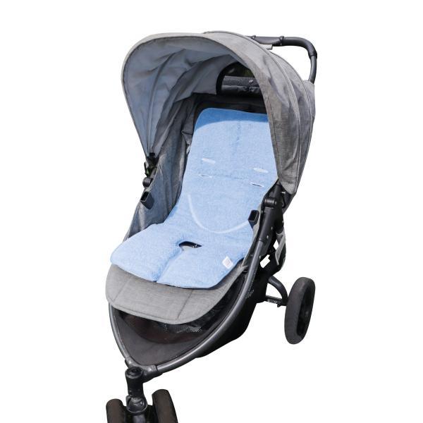 Materassino passeggino e seggiolone cotone azzurro - immagine 2