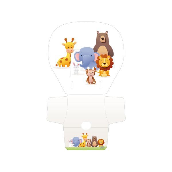 Cuscino per seggiolone pappa in pvc bianco animali 3D