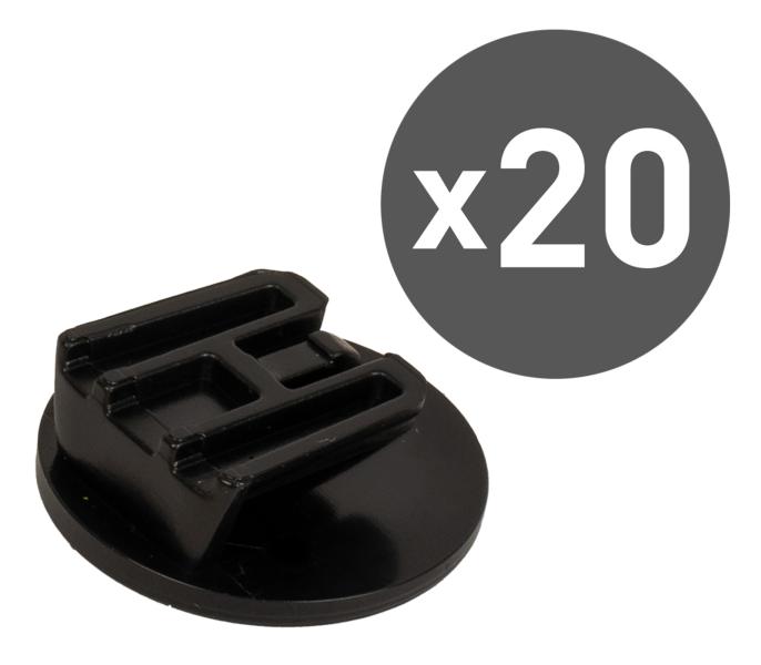Conf. 20 pz Clip adesiva nera per Telepass V5