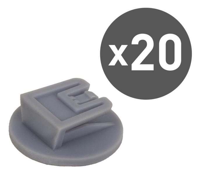 Conf. 20 pz Clip adesiva grigia per Telepass V5