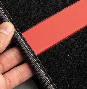 Set 4 tappeti in moquette Racing nero/rosso - immagine 2