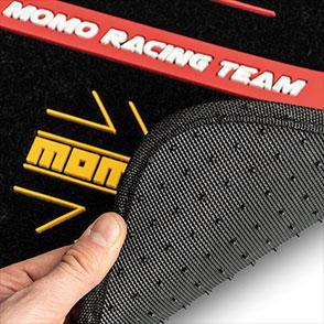 Set 4 tappeti in moquette Racing nero/rosso - immagine 3