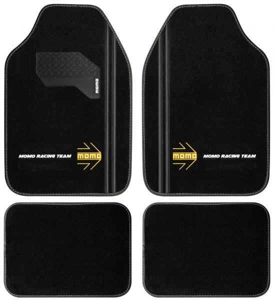 Set 4 tappeti in moquette Sport nero/nero
