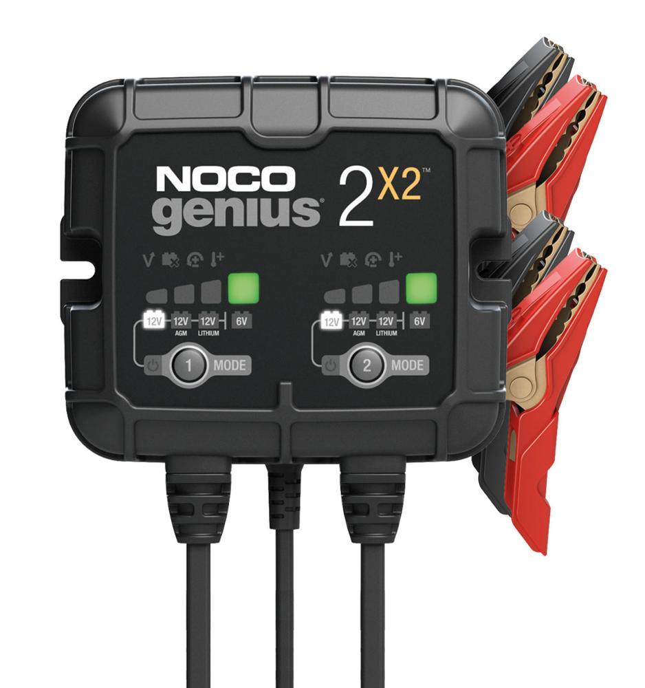 Caricabatterie e mantenitore di carica Genius 6/12V 4A 2 uscite